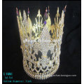 Wholesale new crown king tiara crystal beads round pageant crowns